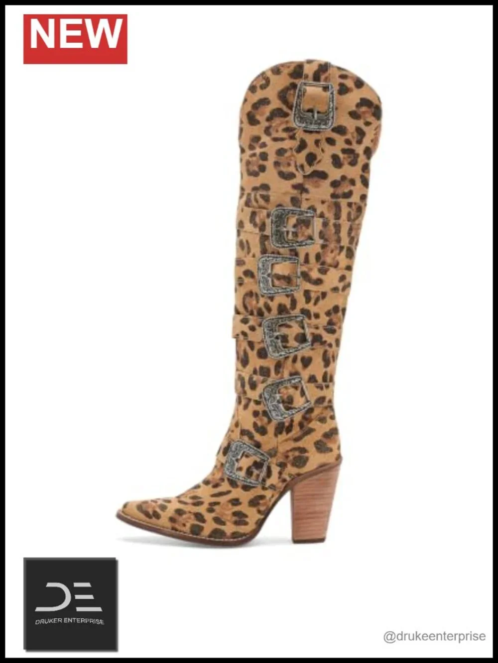 Women's Leather Snip Toe Over-the-Knee High Heel Boots Size 6